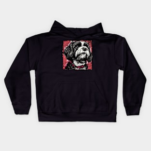 Retro Art Havanese Dog Lover Kids Hoodie